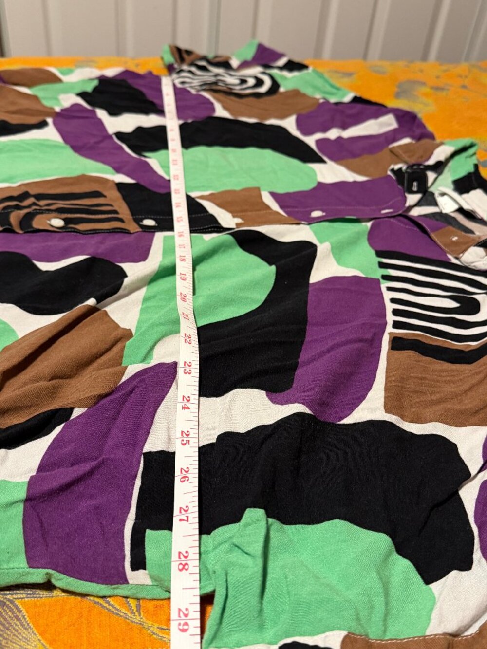 Monki Geometric Button Up Size Large - Picture 7 of 11